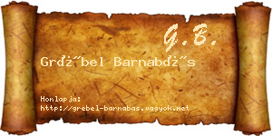 Grébel Barnabás névjegykártya